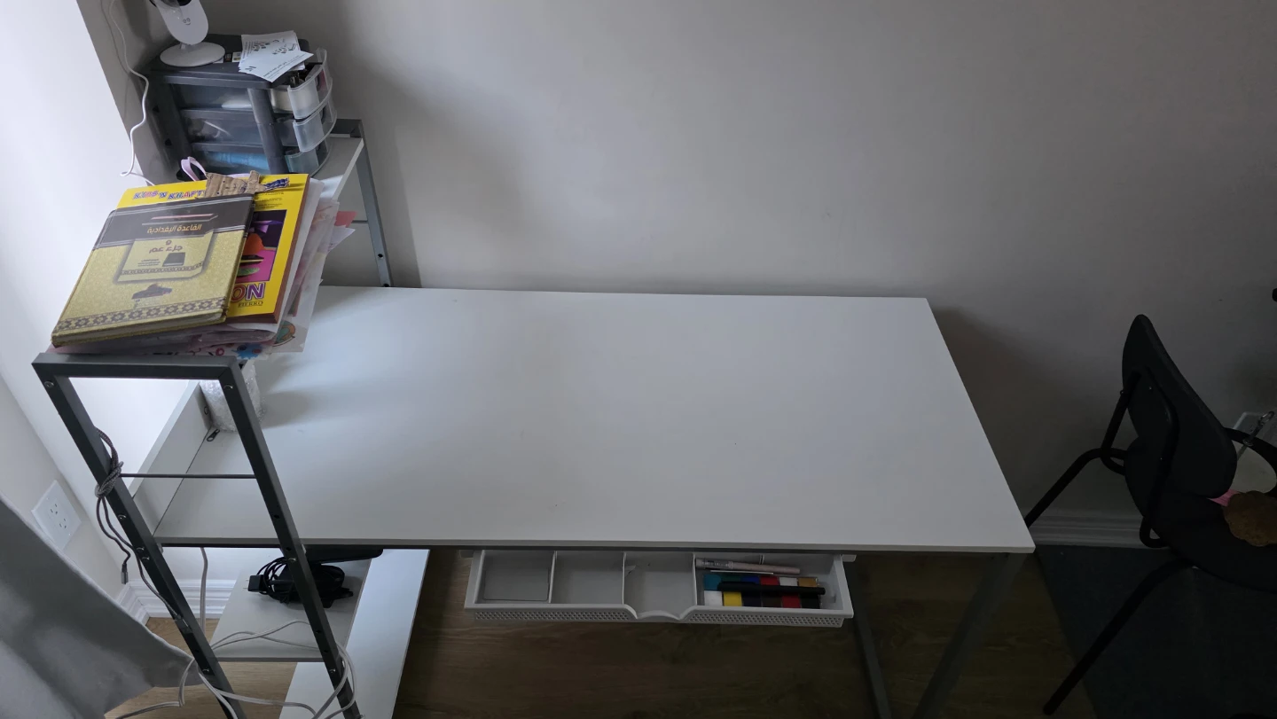 White Desk with Storage - photo 2