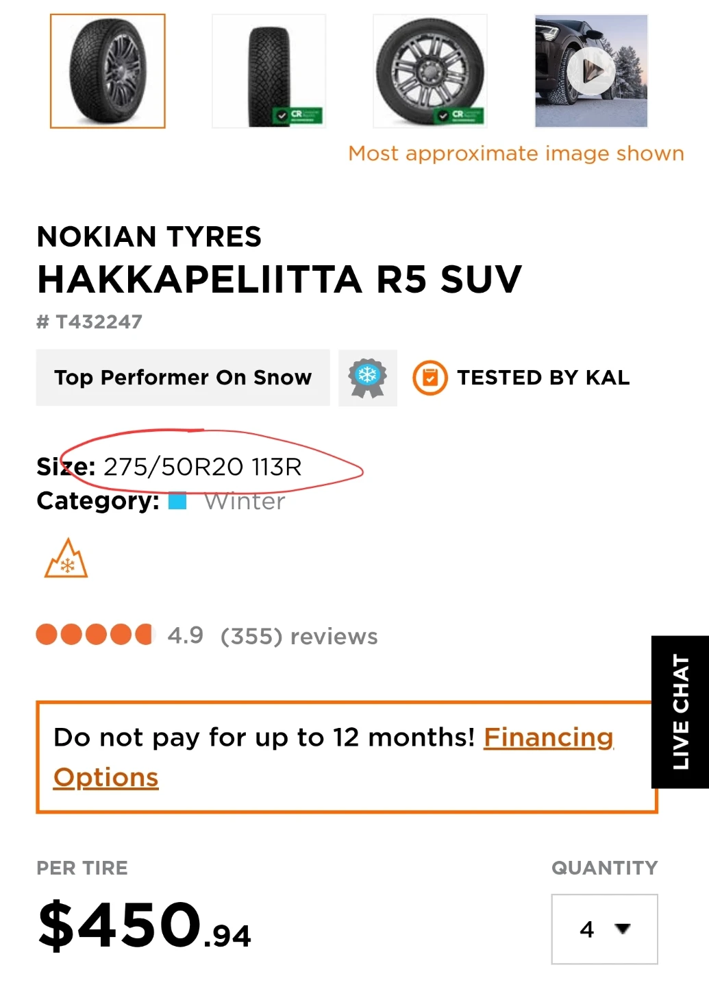 [80% OFF FLASH SALE]: Nokian R5 SUV 275/50R20 113R - photo 2