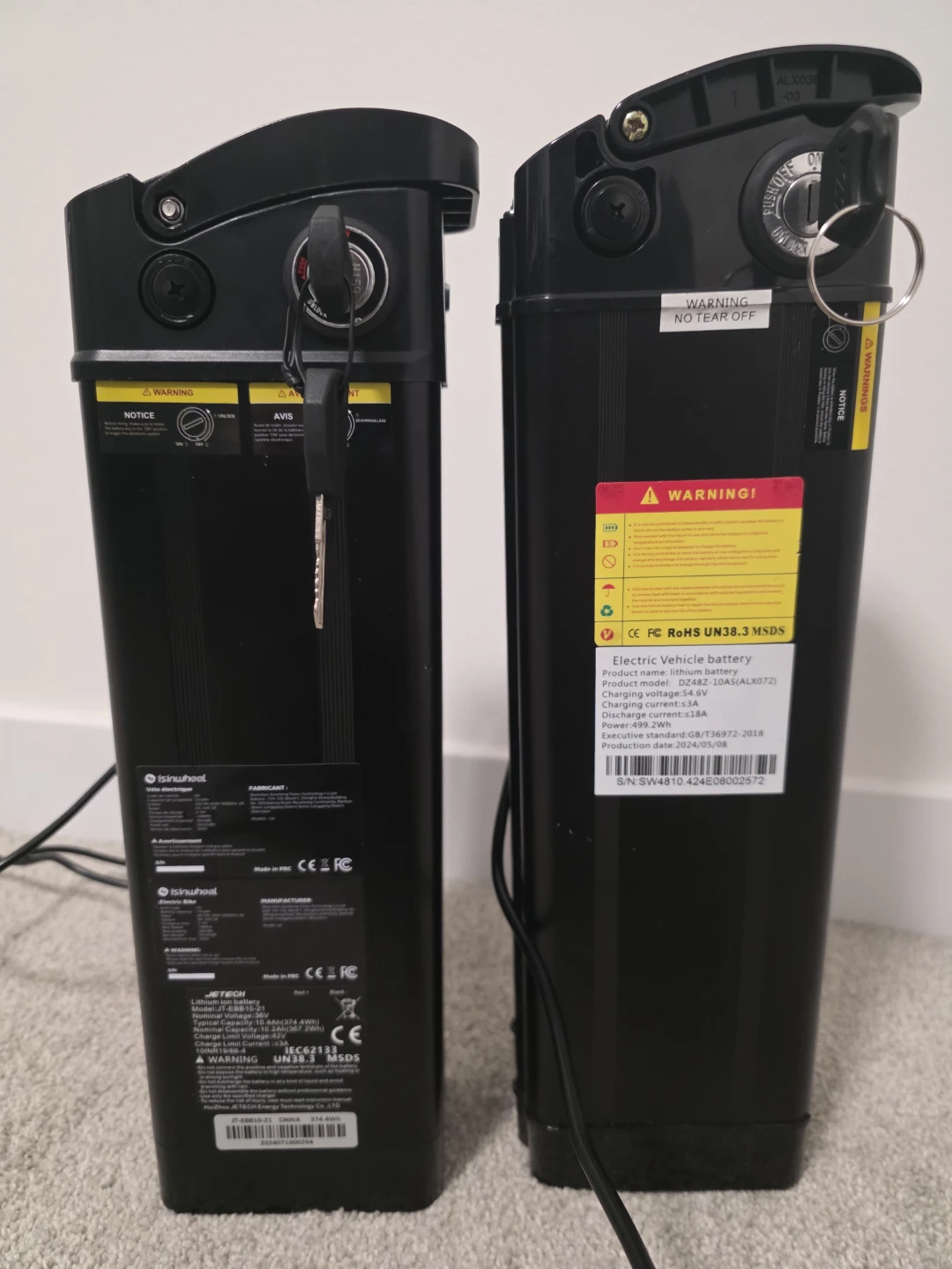 2 Electric Vehicle Lithium Batteries with Chargers - photo 2
