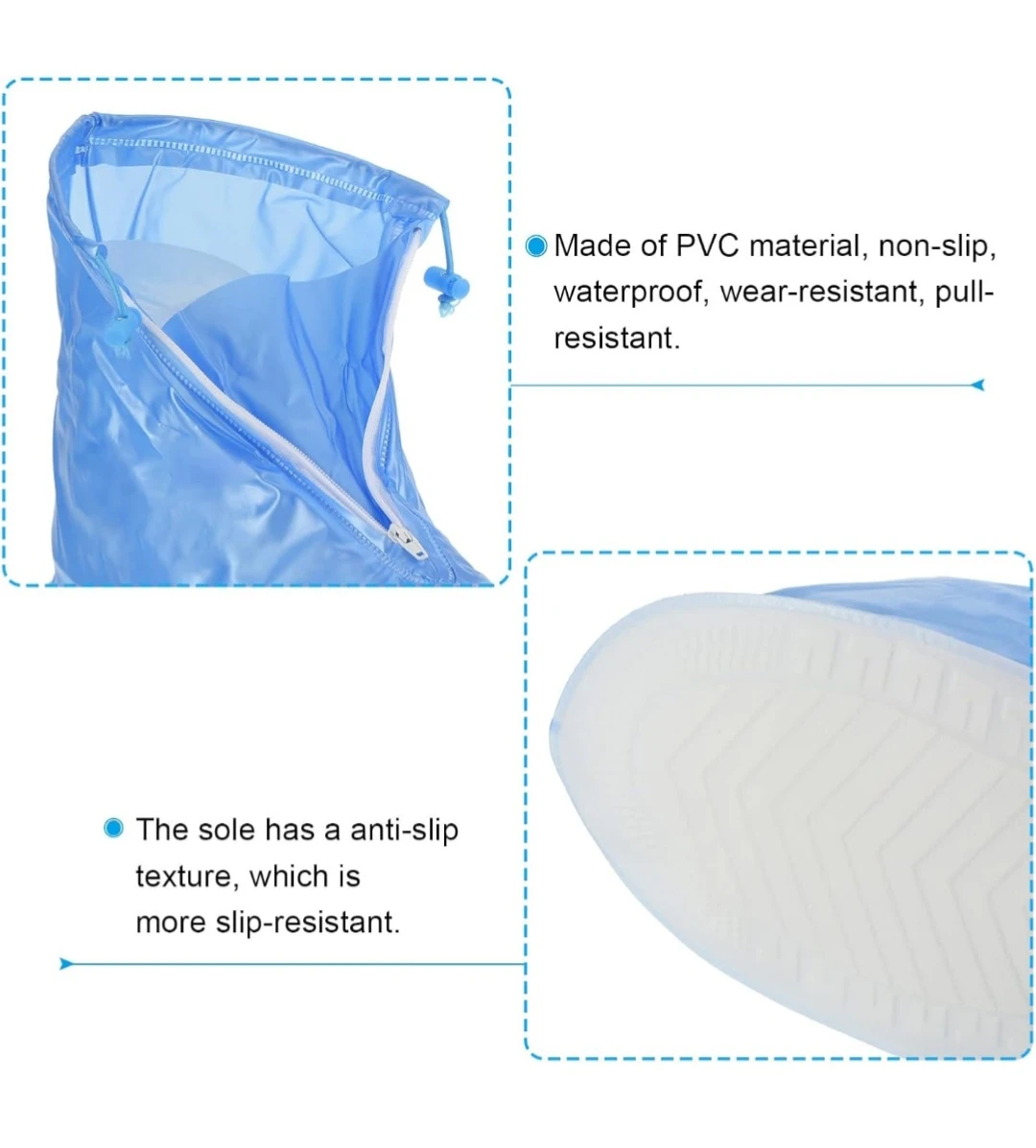 Blue PVC Waterproof Shoe Covers - XXL - photo 5