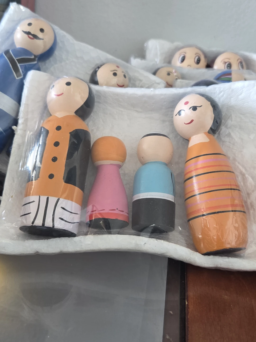 Wooden Peg Dolls Family Set