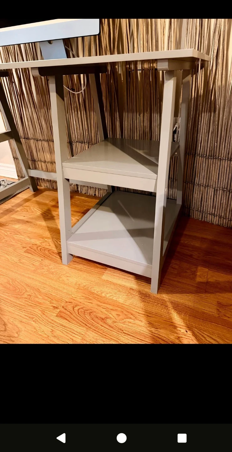 Grey Wooden Desk with Shelves PLUS chair - photo 2