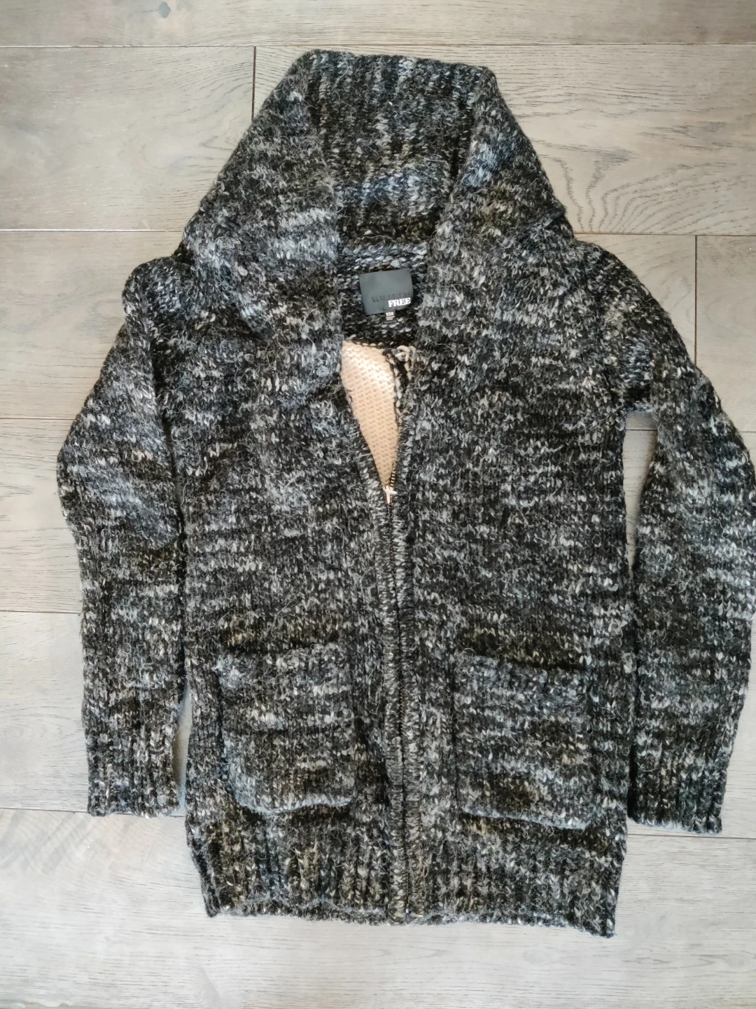 Free People Grey Knit Cardigan