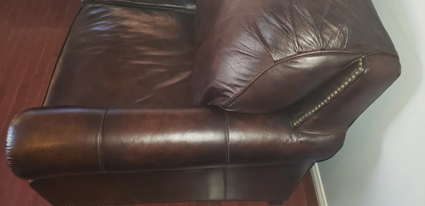Genuine Brown Leather Sectional Sofa - photo 3