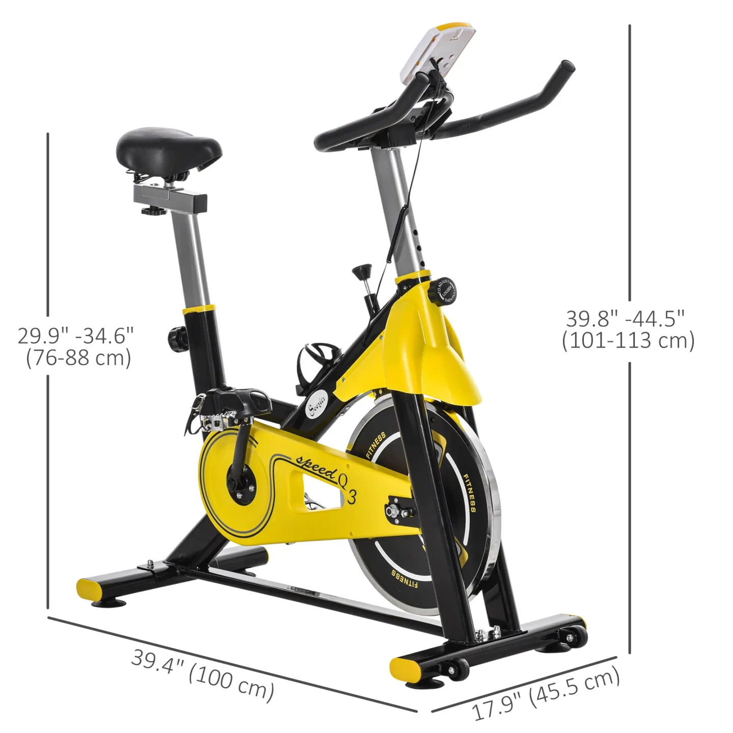 Soozier Indoor Stationary Exercise Bike - Yellow/Black