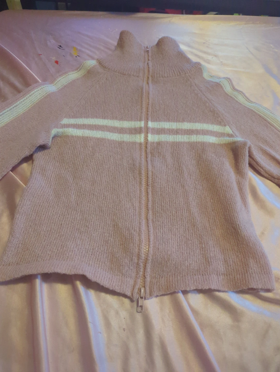 Pink Knit Zip-Up Sweater - photo 2