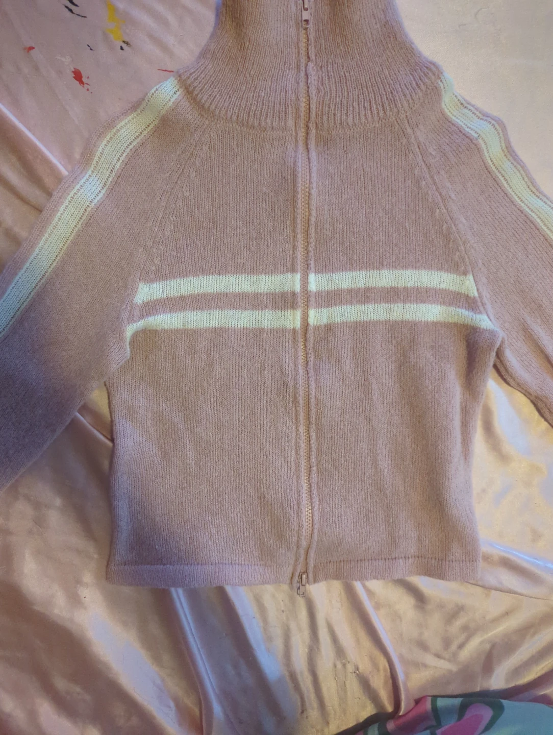 Pink Knit Zip-Up Sweater - photo 3