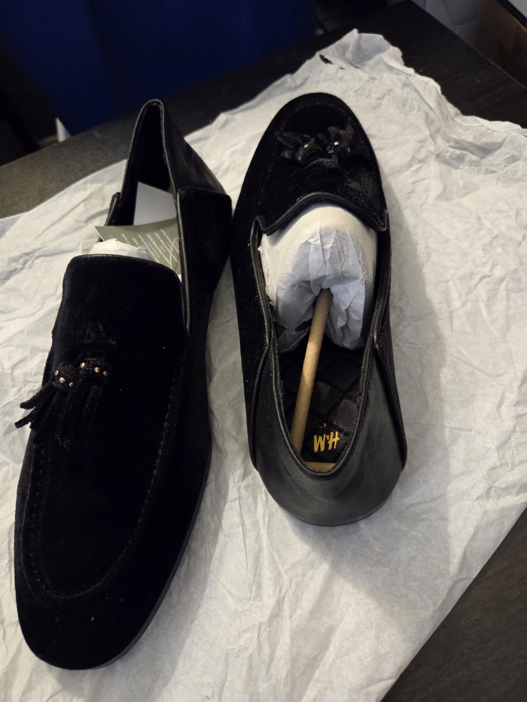 Black Velvet Tassel Loafers - photo 2