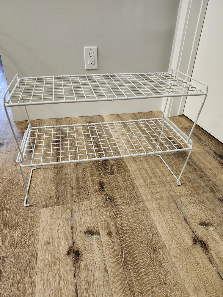 White Sturdy Metal Shoe Rack