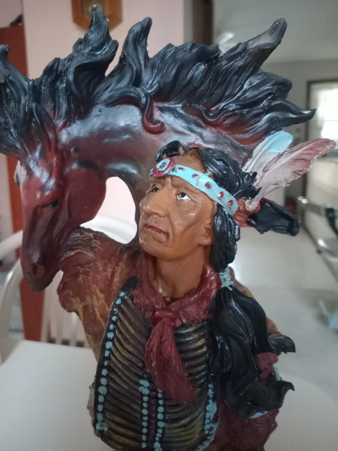 Native American Figurine with Horse - photo 4