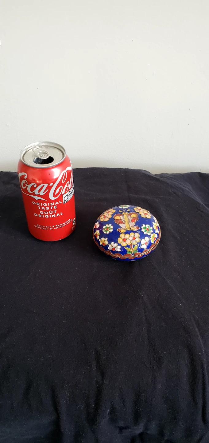 Decorative Trinket Box with Floral Cloisonné Design