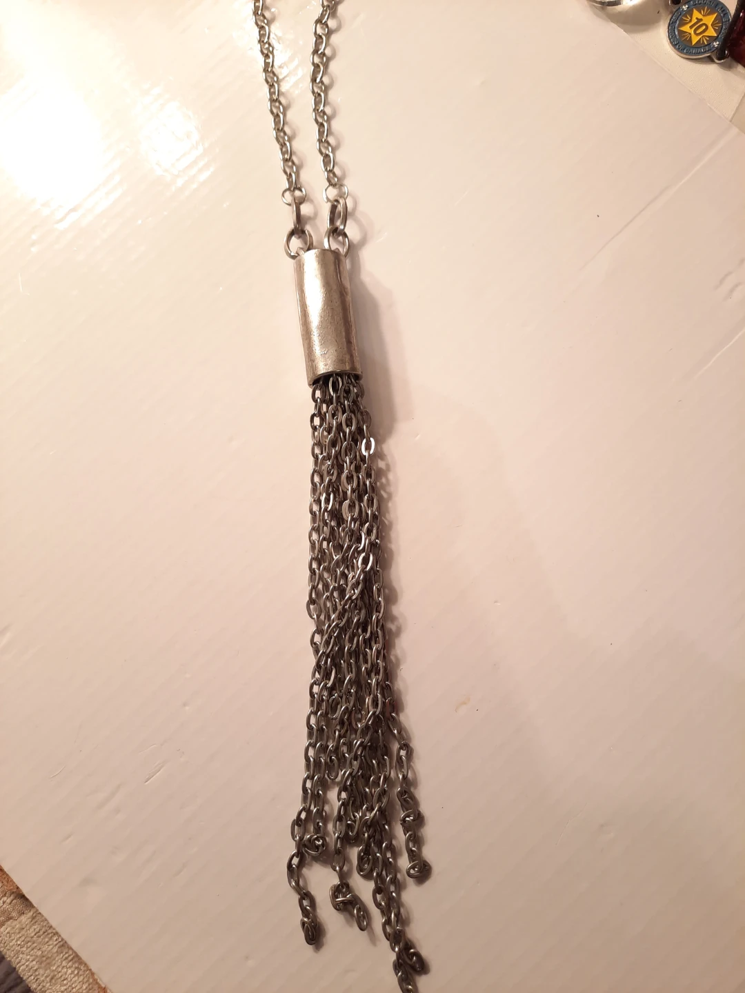 Silver-tone Tassel Pendant Necklace - photo 4
