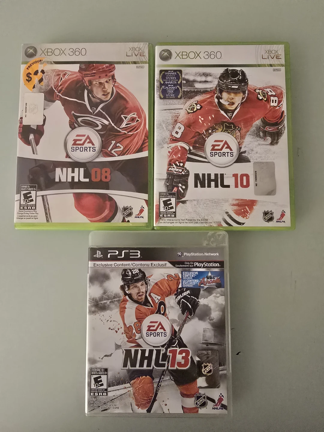 NHL 08, NHL 10, NHL 13 Video Games