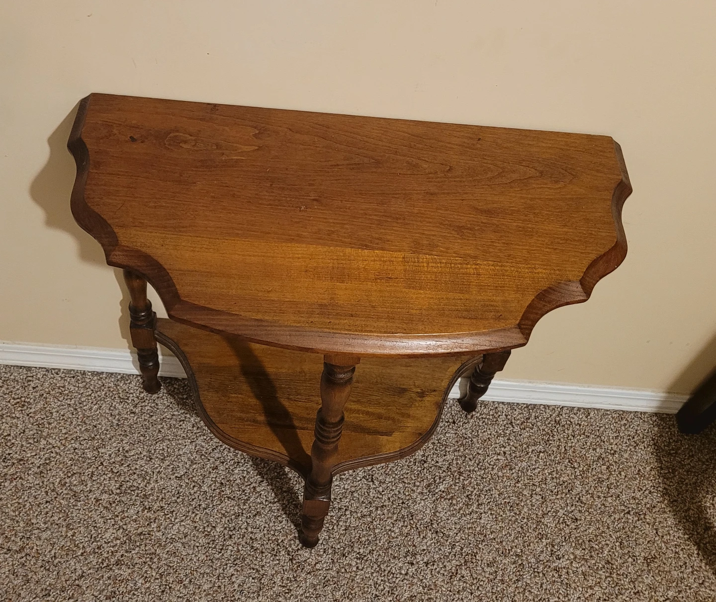 Solid Walnut Half Moon Table - photo 2