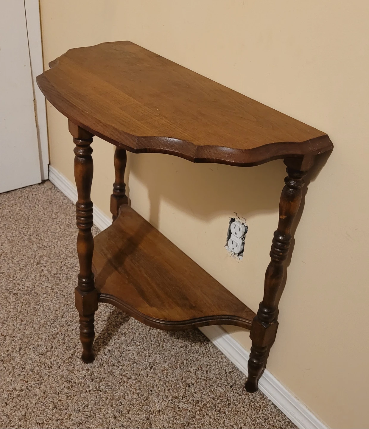 Solid Walnut Half Moon Table - photo 3