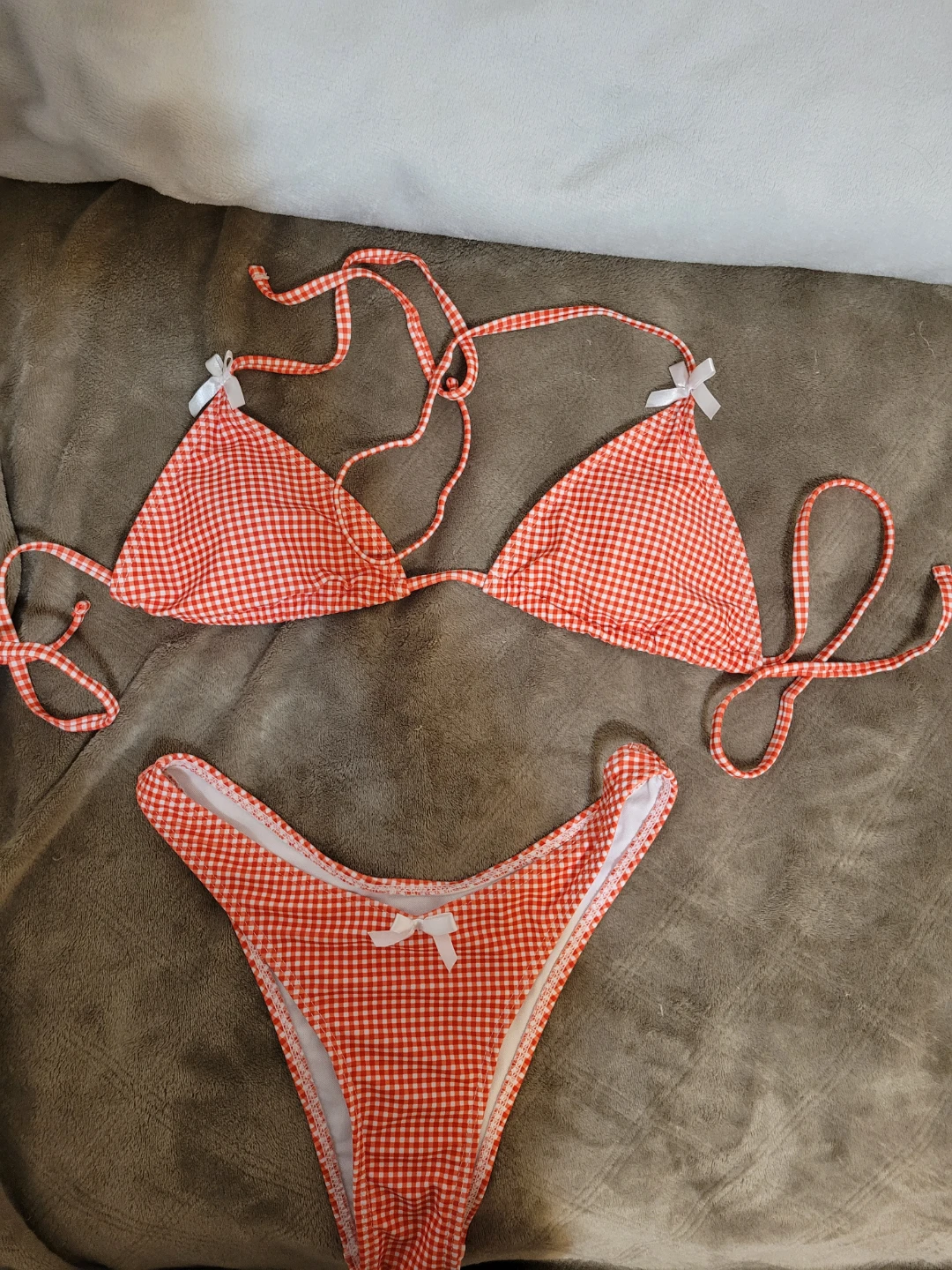 Red Gingham Bikini Set