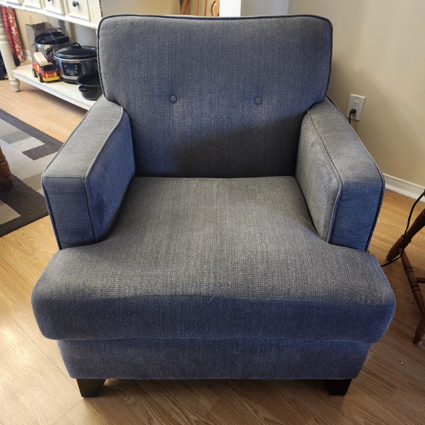 Grey Armchair and Ottoman Set - photo 2