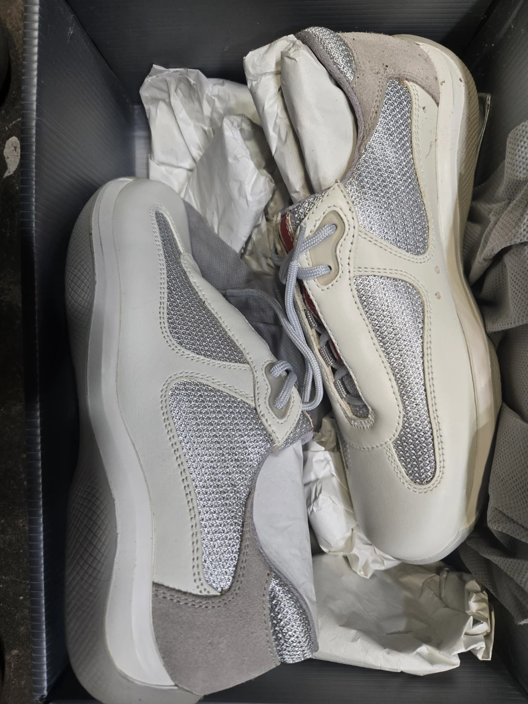 Prada Nevada Bike Sneakers White/Silver US 5.5 - photo 2