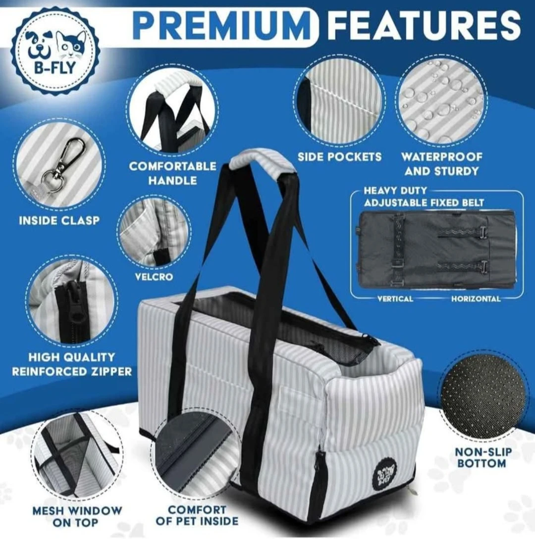 B-FLY Dog car Seats for Small Dogs - with Safety Straps ... - photo 5