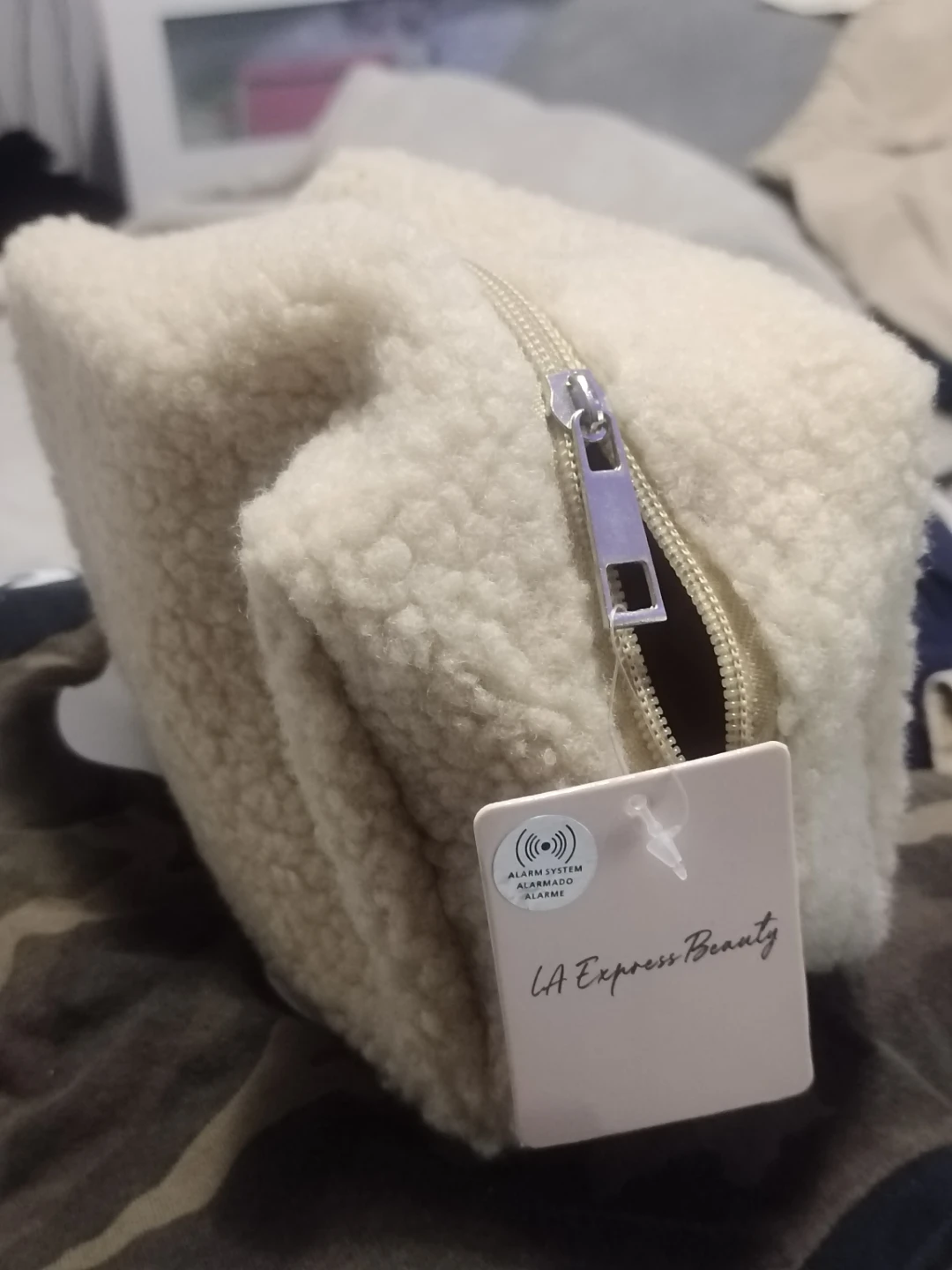 L.A. Express Beauty Fuzzy Cosmetic Bag