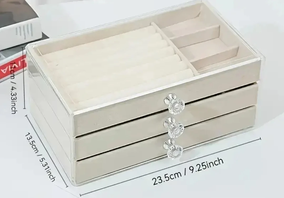 Acrylic Jewelry Organizer Box 3 layer BNIB IN STOCK 4 COLORS