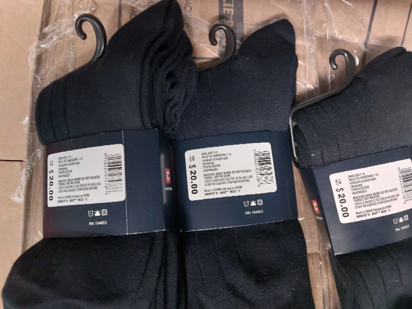 Chaps Black Socks, Size 7-12