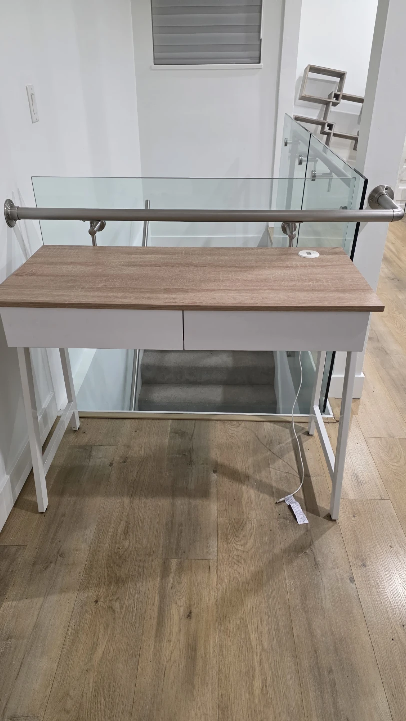Two-Drawer Desk with Built-in USB Hub