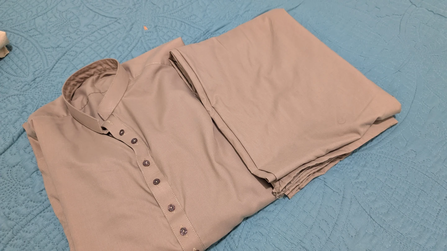 Men's Beige Kurta Pajama Set