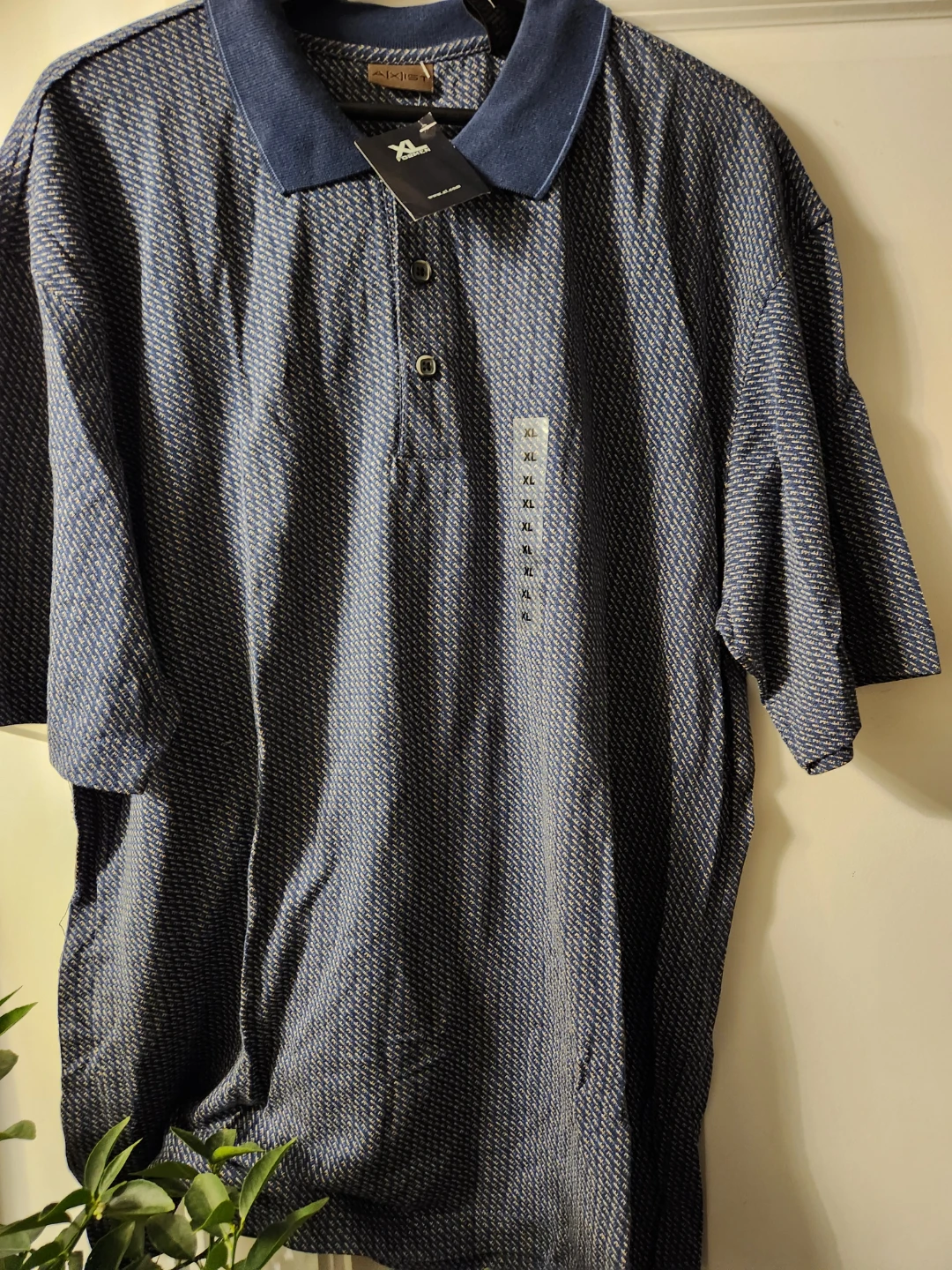 AXIS Men's XL Blue Patterned Polo Shirt