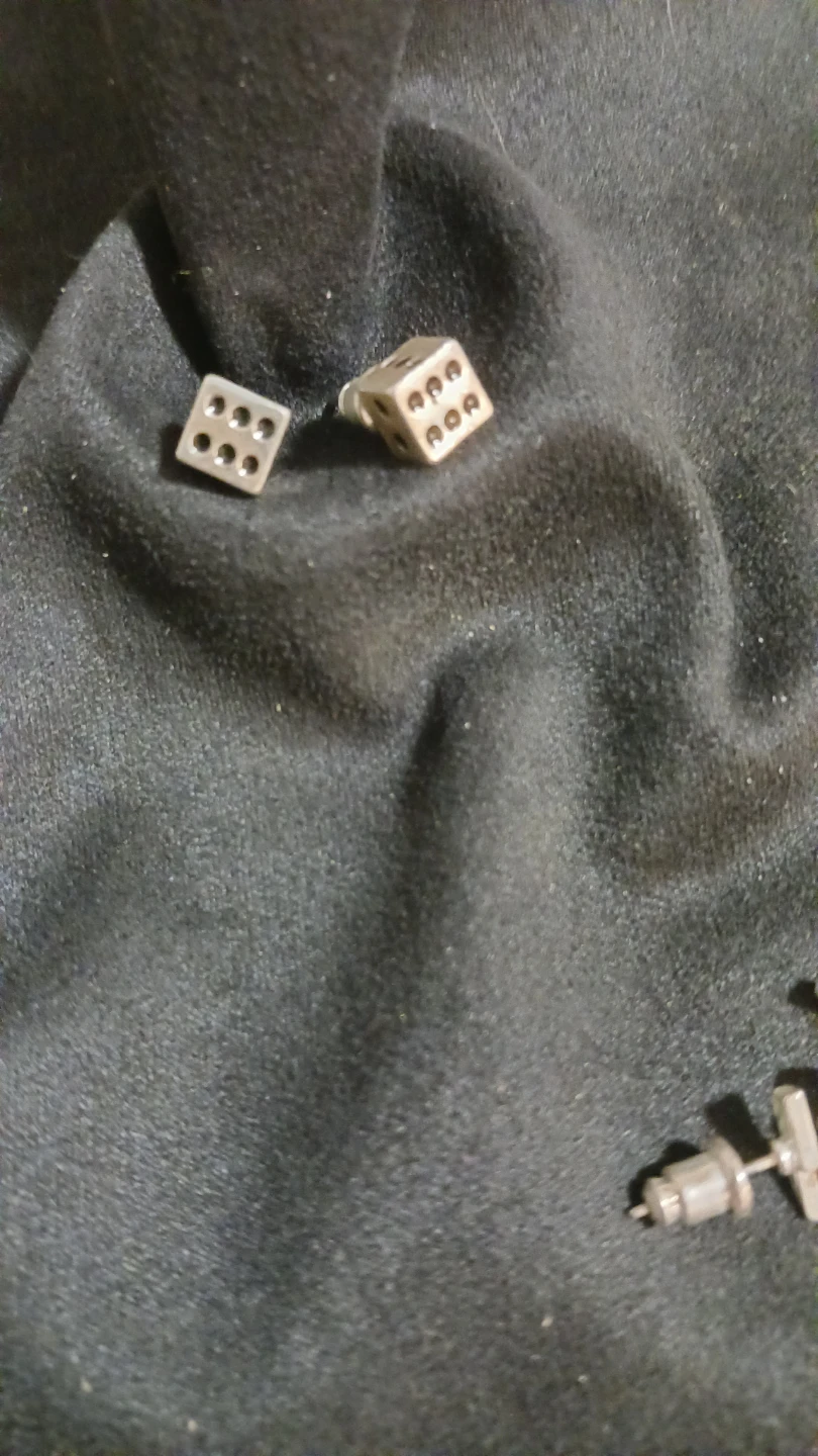 Assorted Stud Earrings (Dice, Lightning Bolt, Skull) - photo 2
