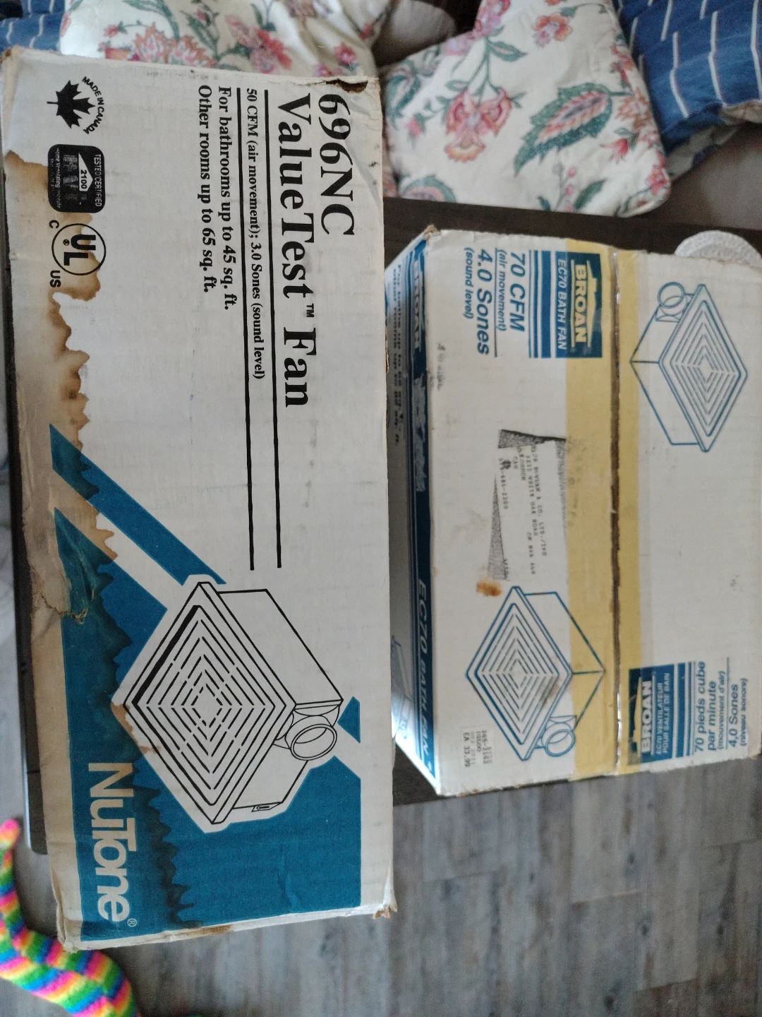 Broan EC70 Bath Fan - New in Box and opened NuTone fan