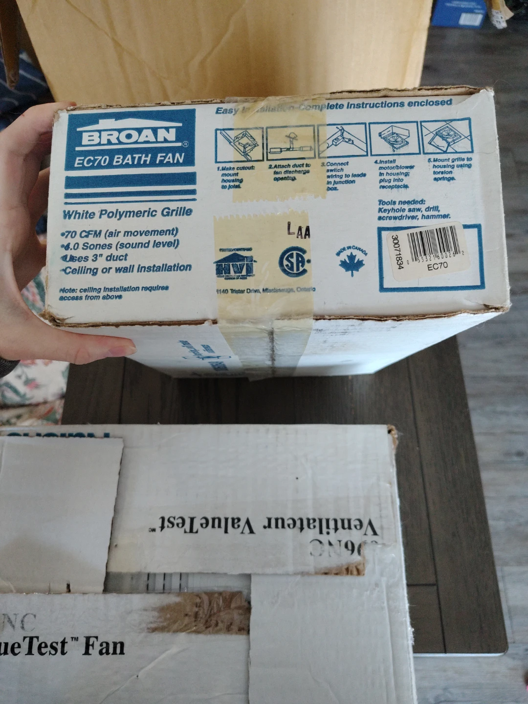 Broan EC70 Bath Fan - New in Box and opened NuTone fan - photo 3