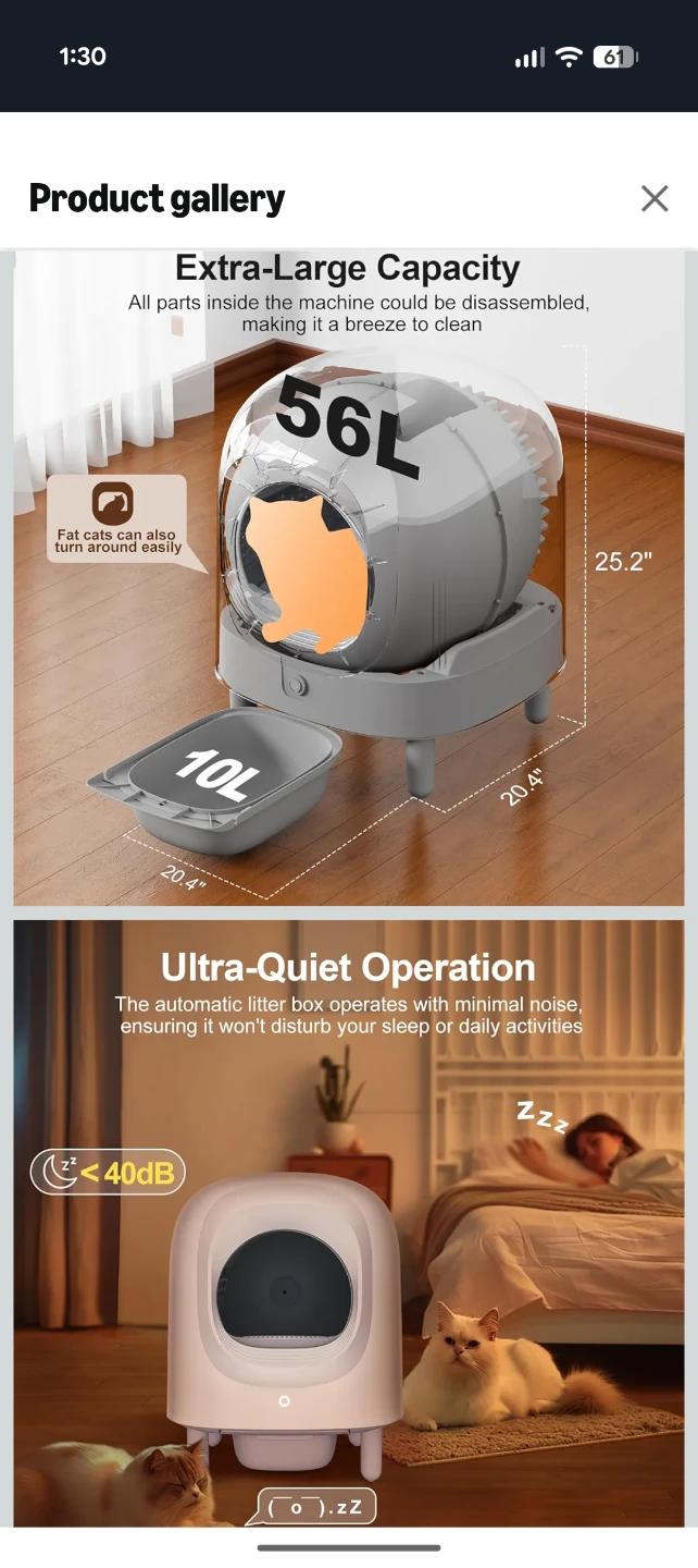 Self-Cleaning Cat Litter Box - White - photo 3