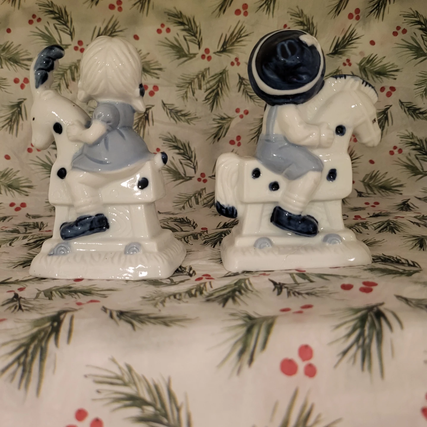 Vintage CD Japan Boy and Girl Rocking Horse Figurines - photo 2