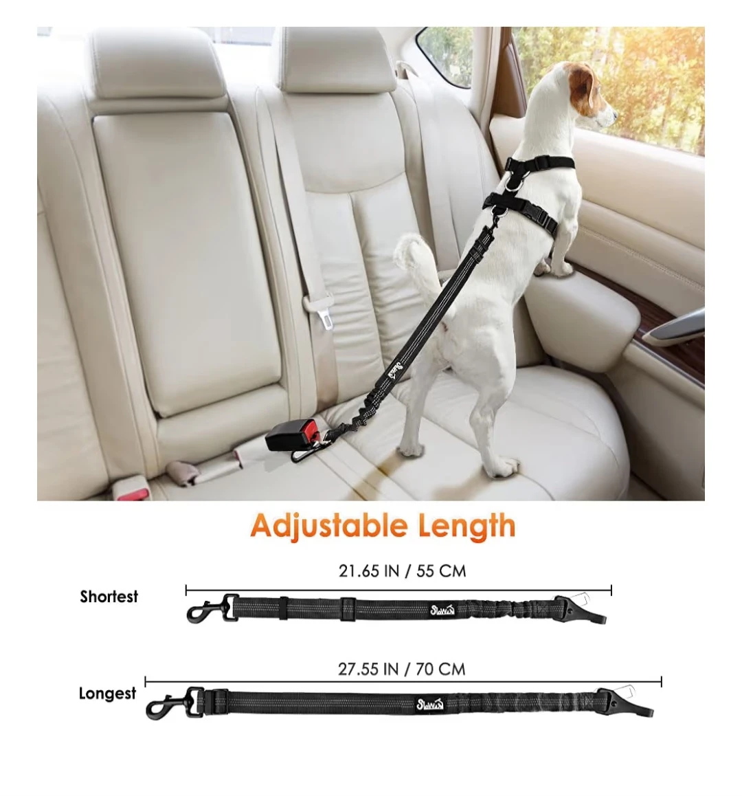 Slowton Pet Safety Seat Belt - Adjustable - photo 5