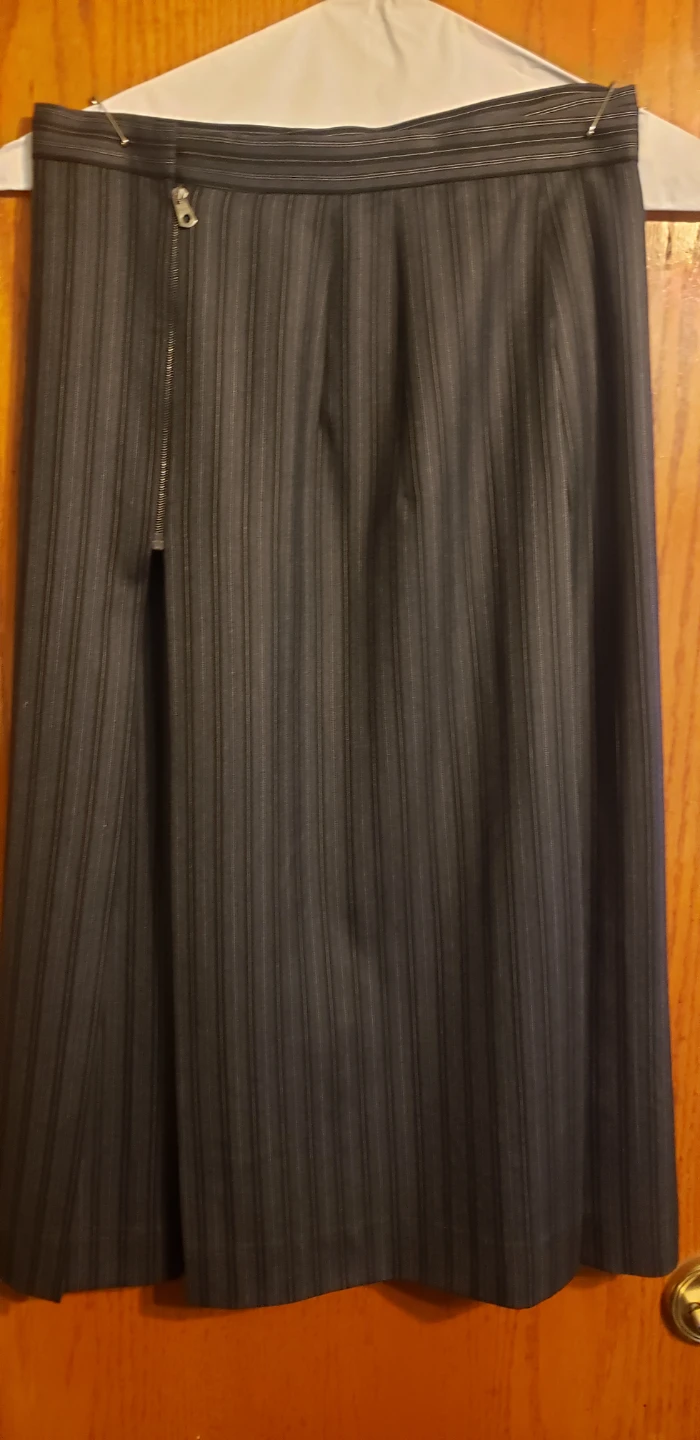Salvatore Ferragamo Wool Pinstripe Skirt - Size