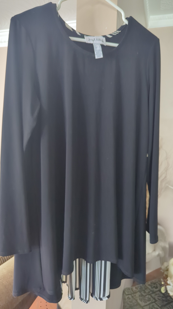 Joseph Ribkoff Black Striped Detail Tunic Top