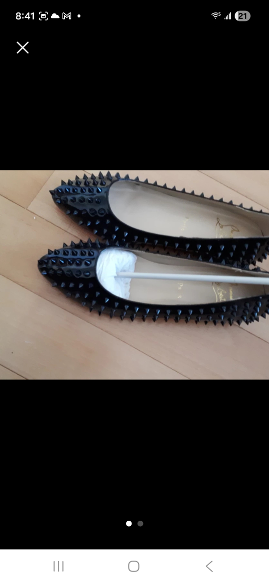 Christian Louboutin Black Spike Flats