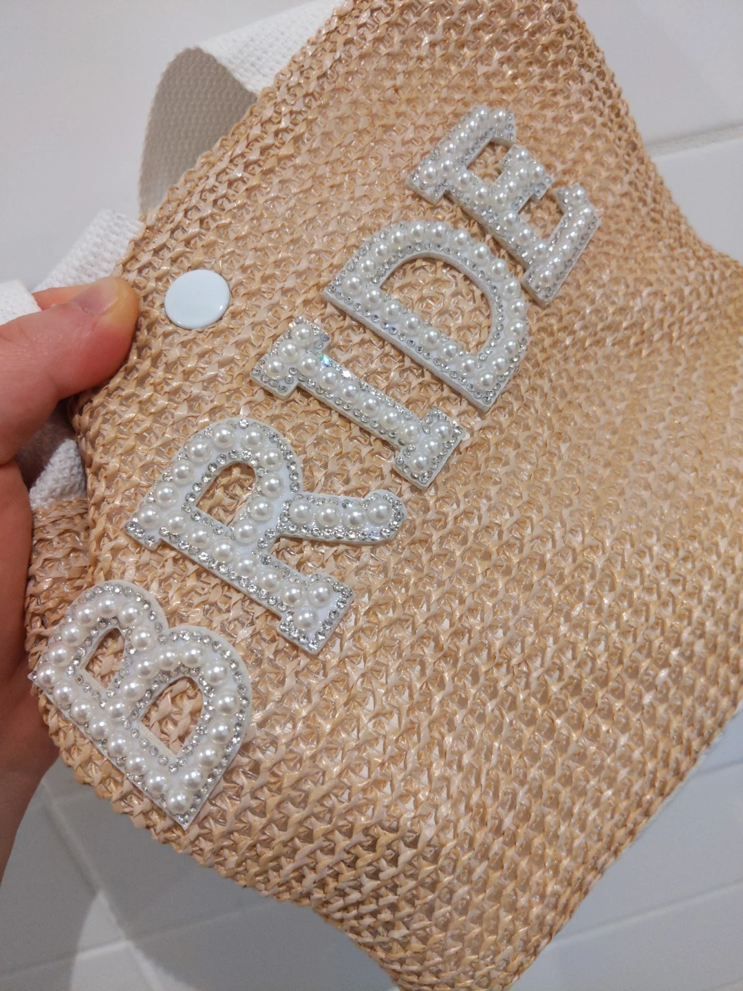 Custom Pearls Beach Bag, Custom Straw Bag, Beach Small Bag - photo 2
