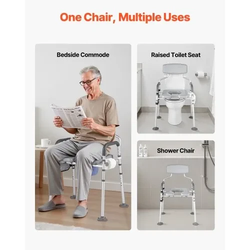 VEVOR Bedside Commode Chair, 500 lbs Capacity - photo 2