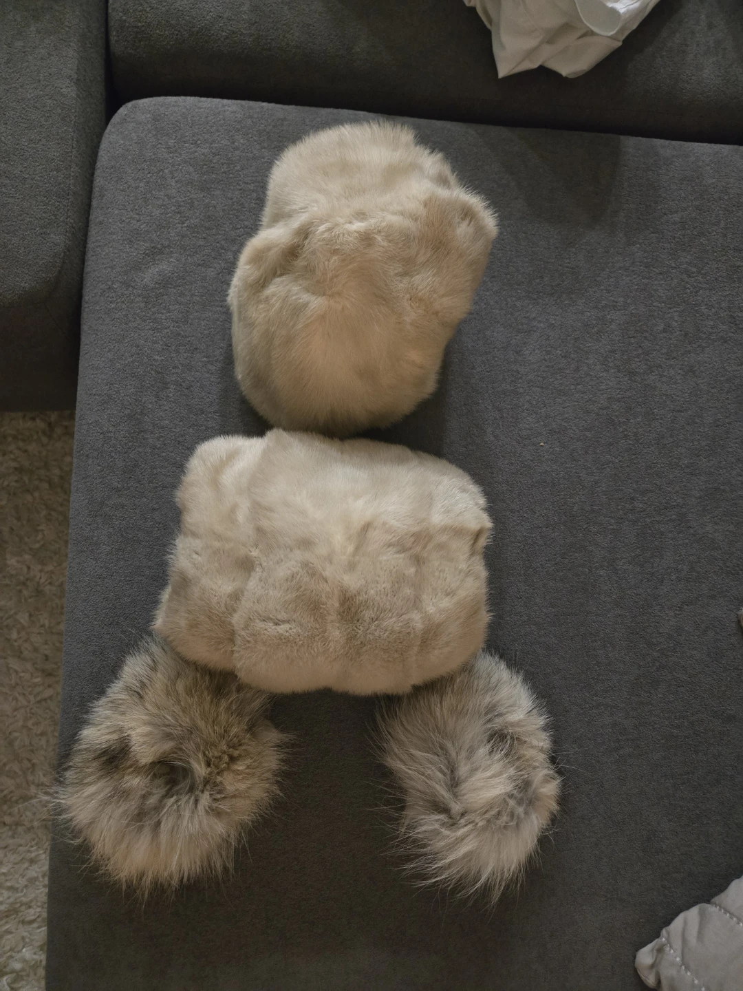 Mink Fur Hat and Mittens Set