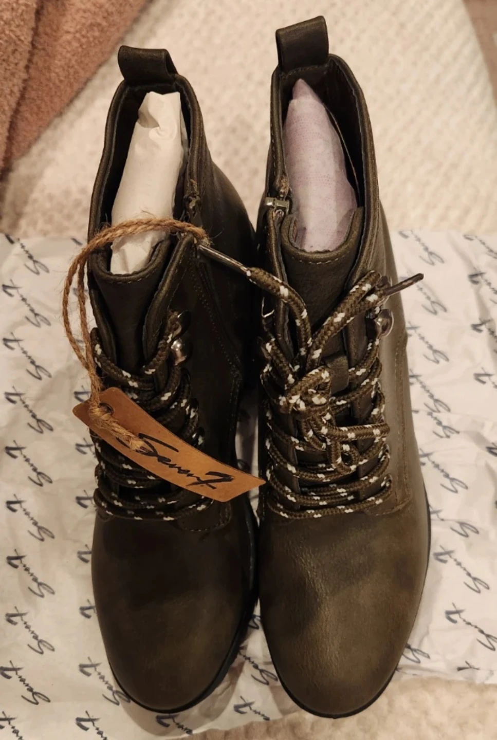 Seven7 Lace-Up Combat Boots-Different sizes available.