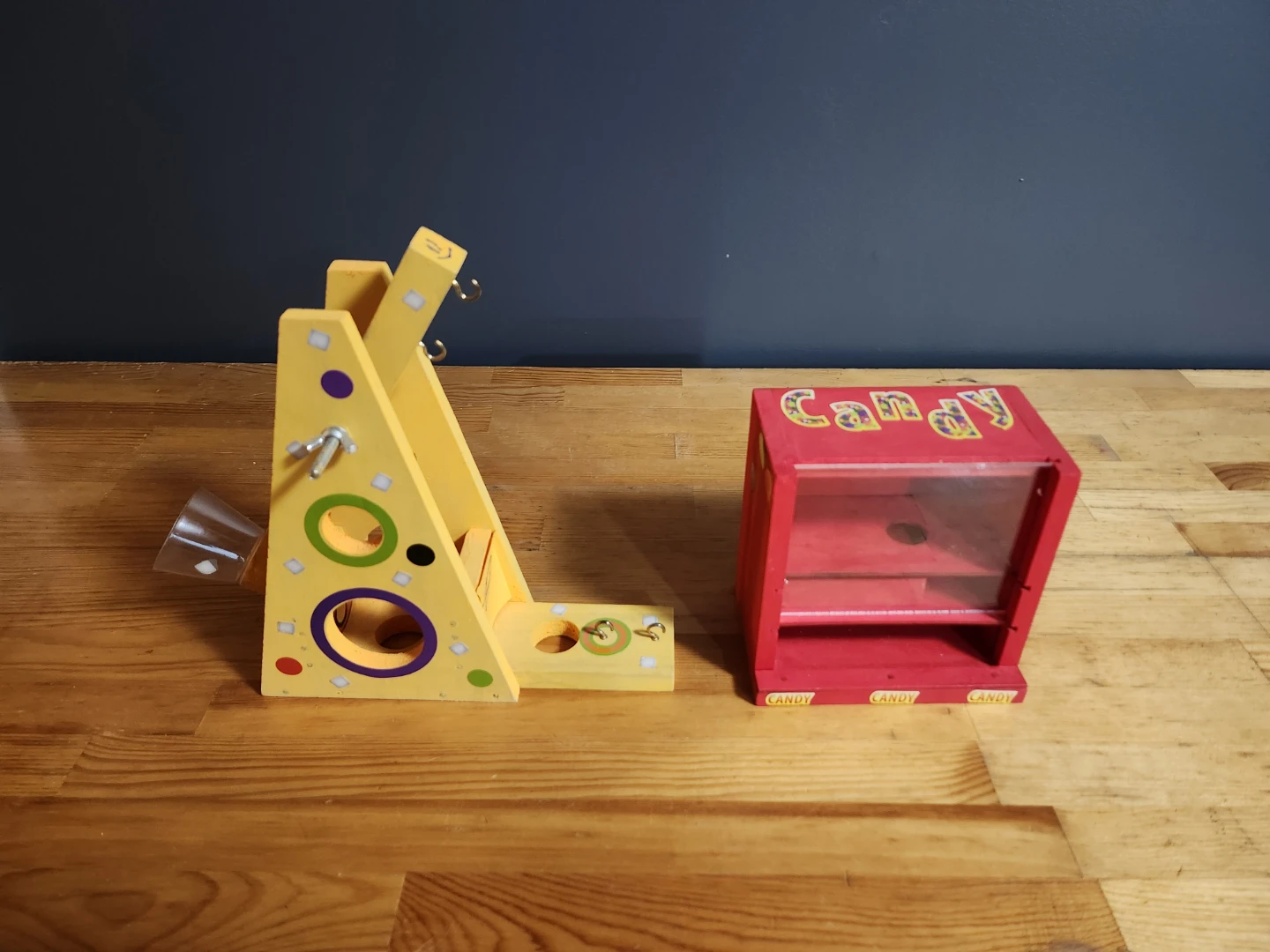 Wooden Marshmallow Toy Launcher & Candy Dispenser Set