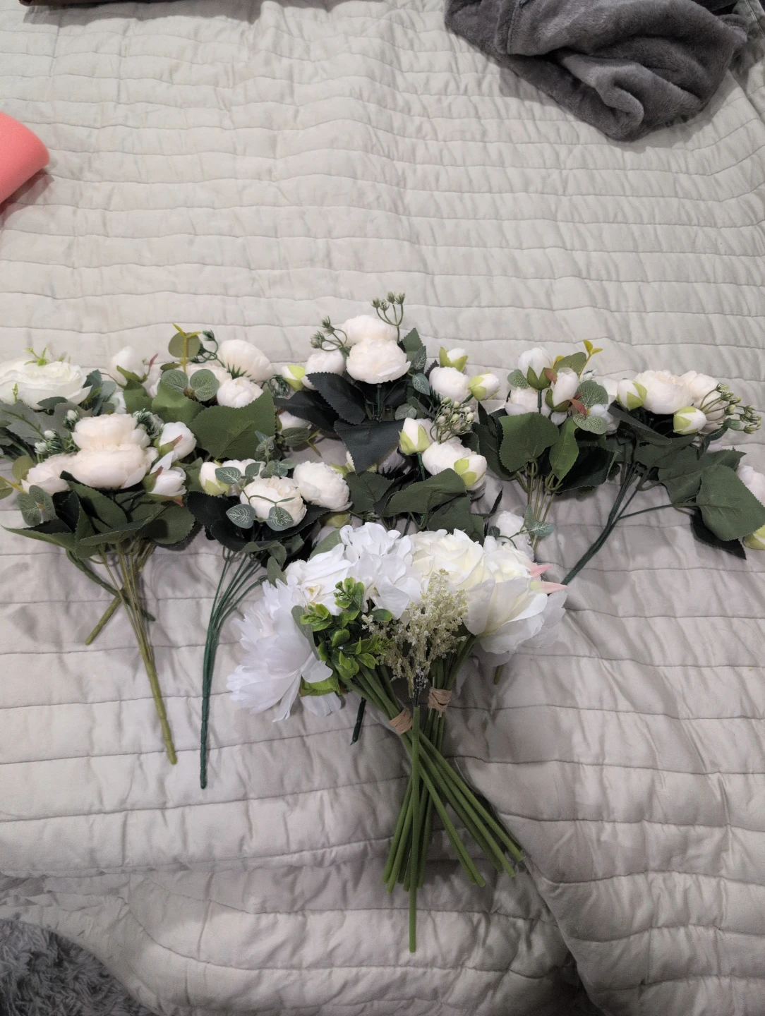 White Artificial Flower Bouquets (6)
