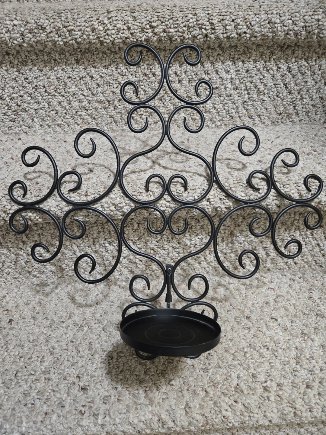 Black Metal Wall Candle Holder - photo 2