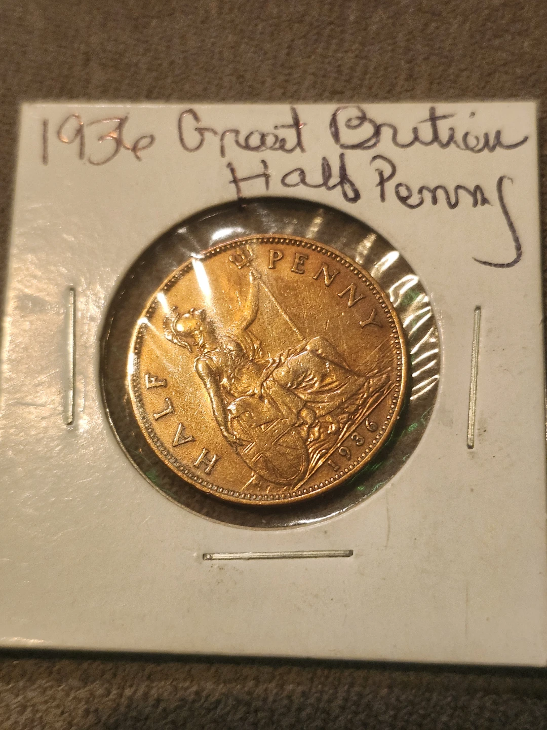 1936 Great Britain Half Penny Coin