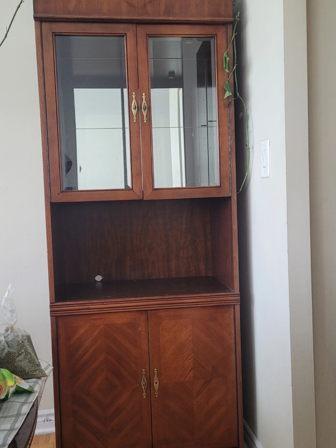 Wooden Display Cabinet with Glass Doors - photo 2