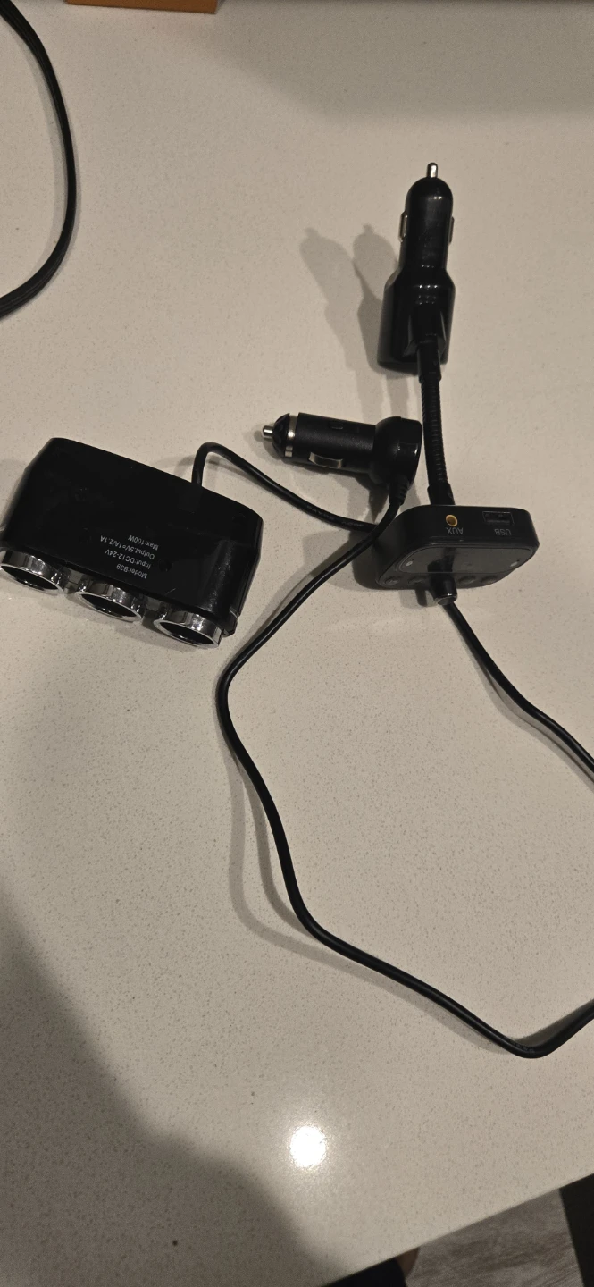 Car Charger Splitter & FM Transmitter