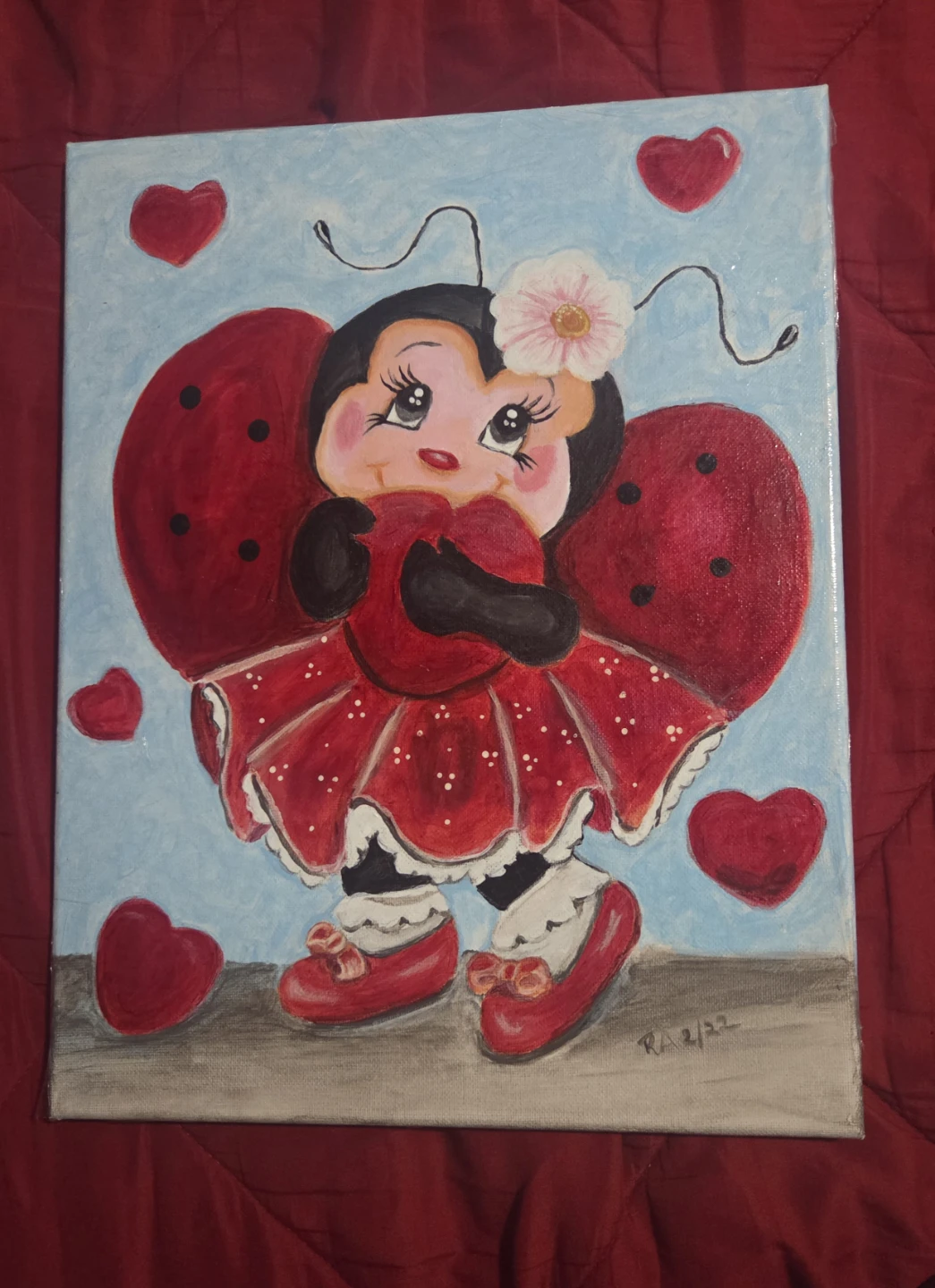 Ladybug Painting,valentines day gift