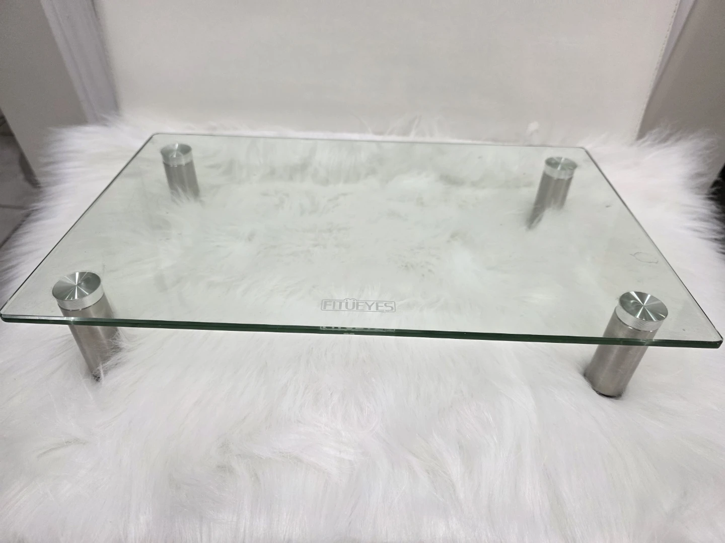 Glass Monitor Computer Laptop Stand Minimalist Look